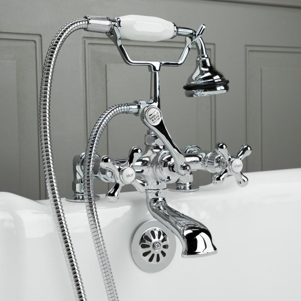 British Telephone Triple Handle Deck Mounted Clawfoot Tub Faucet With